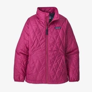 Patagonia Girls Diamond Quilted Down Jacket Size Medium 10